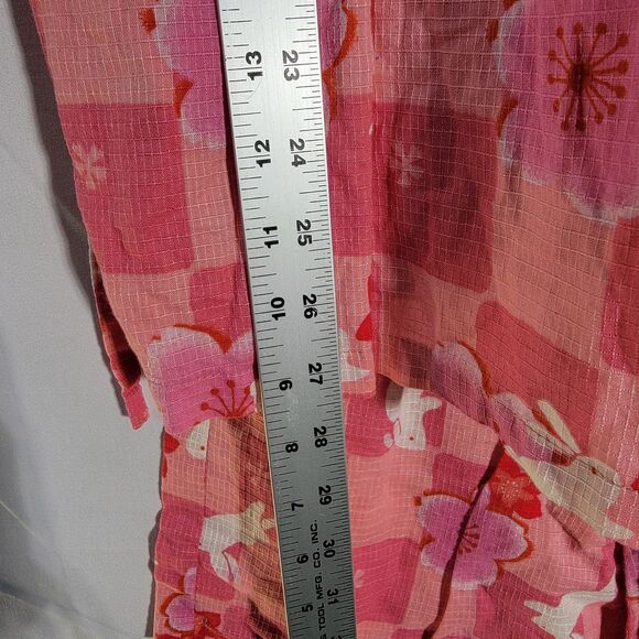 Beach Time 2 Piece Outfit Set Pink 100% Cotton Top & Bottom Shorts Women's Sz M - Picture 9 of 9